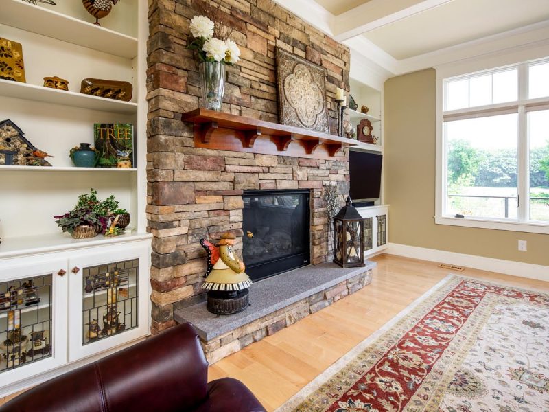 Fireplace with custom built ins