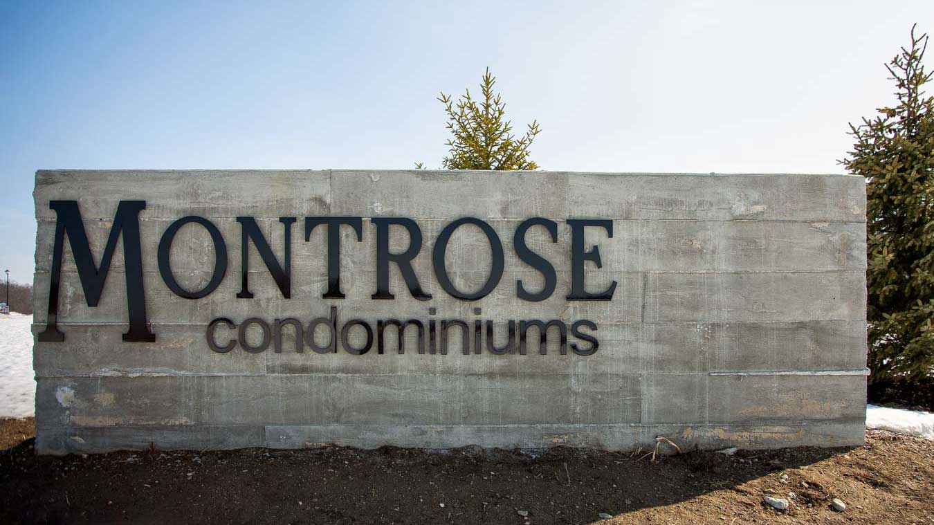 Signage for Montrose Condominiums in Saint Johns, Michigan