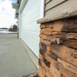 Exterior stonework on condo