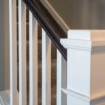 Detail on the stairwell leading down to lower level of Saint Johns condo.
