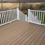 The composite deck on the back of 1375 Superior Dr condo in Montrose Condominiums in St Johns, Michigan